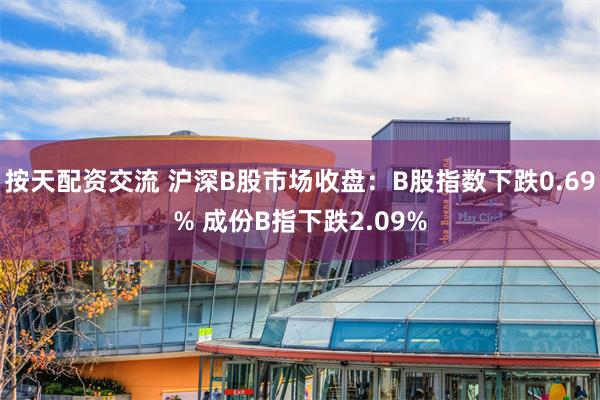 按天配资交流 沪深B股市场收盘：B股指数下跌0.69% 成份B指下跌2.09%