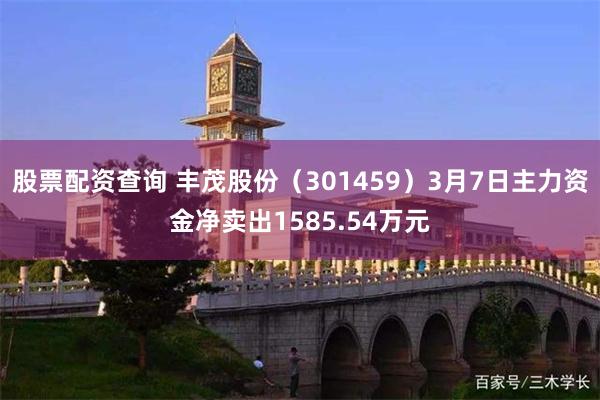 股票配资查询 丰茂股份（301459）3月7日主力资金净卖出1585.54万元