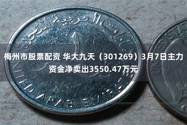 梅州市股票配资 华大九天（301269）3月7日主力资金净卖出3550.47万元